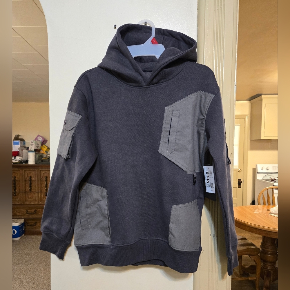 Brand new!! NWT Copper Rivet Denim Co. warm grey hoodie sweatshirt size 12